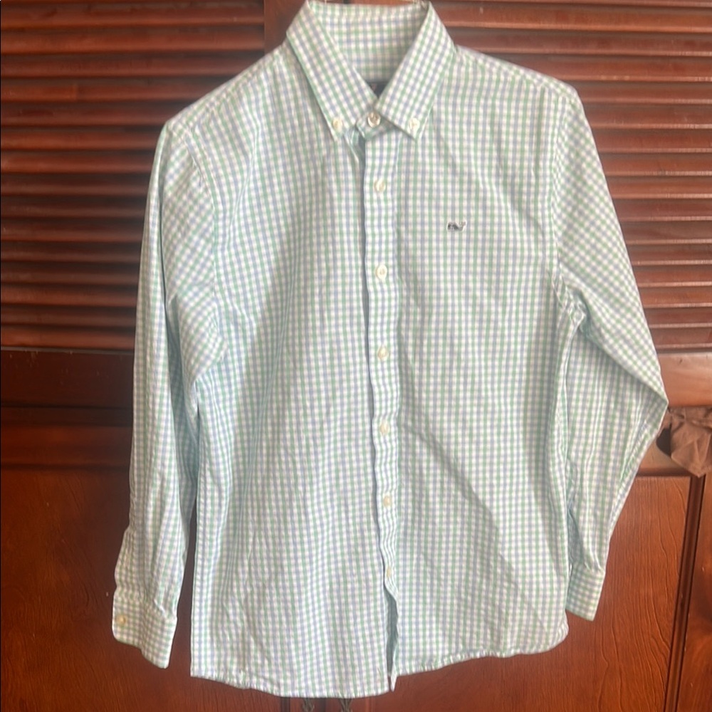 Boys Size 12-14 Vineyard Vines Checkered Shirt button down